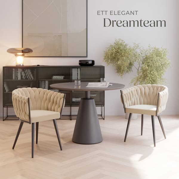 Set matsolar Astano i sammet, knutdesign - sand, Uppsättning av 2