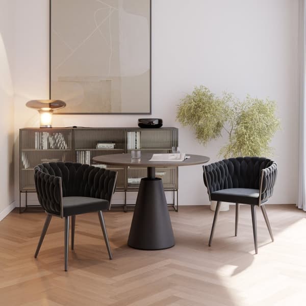 Set matsolar Astano i sammet, knutdesign - svart, Uppsättning av 2