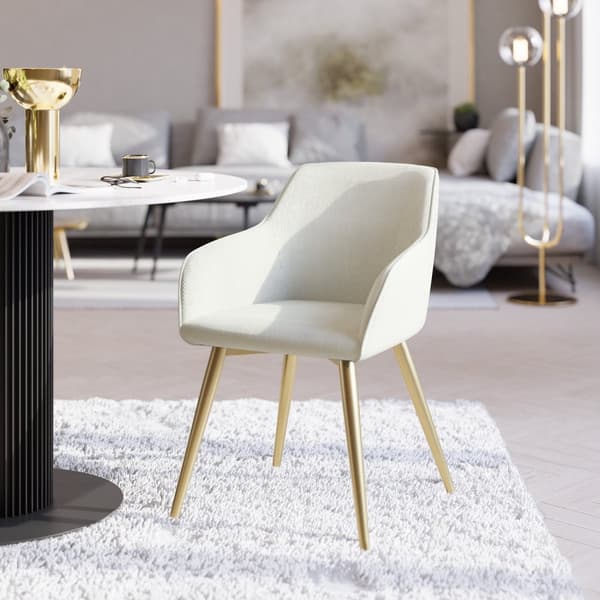 Marilyn Stol, vadderad - grädde/guld, per styck