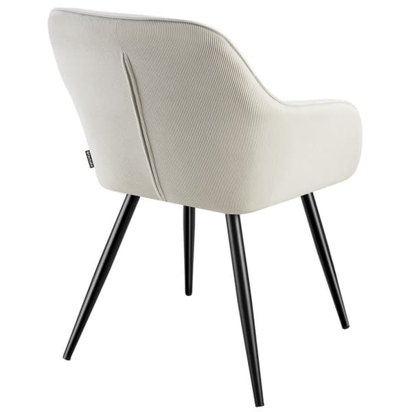Stol Marilyn, fløjl, polstret - creme/sort,pr. stk.