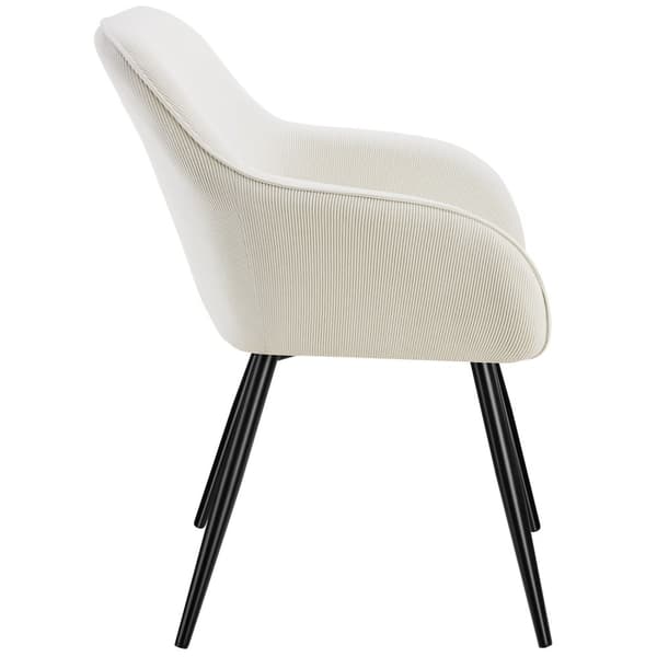 Stol Marilyn, fløjl, polstret - creme/sort,pr. stk.