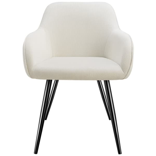 Stol Marilyn, fløjl, polstret - creme/sort,pr. stk.
