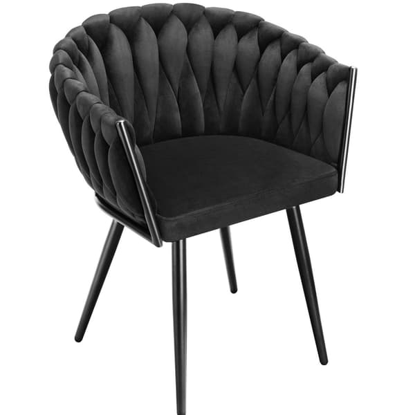 Spisebordsstole Astano velour - sort,Sæt med 6 stk.