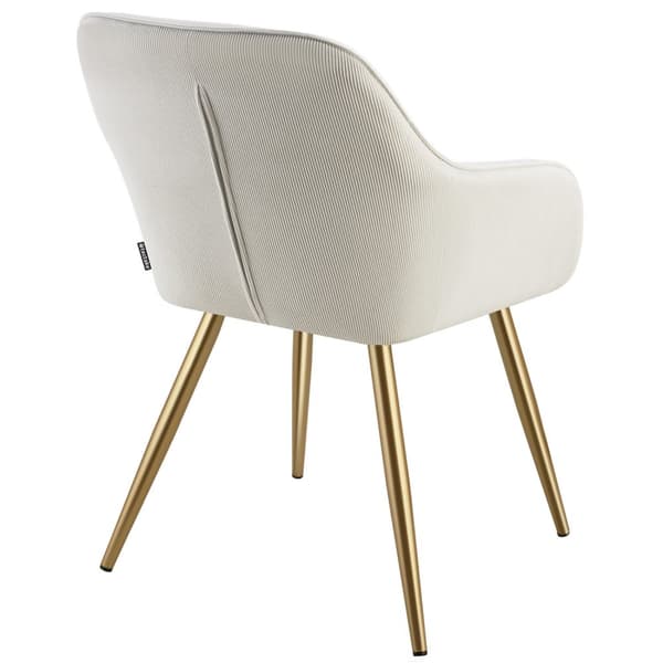 Stol Marilyn, fløjl, polstret - creme/guld,pr. stk.
