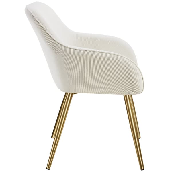 Stol Marilyn, fløjl, polstret - creme/guld,pr. stk.