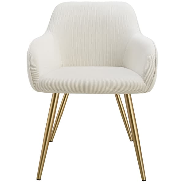 Stol Marilyn, fløjl, polstret - creme/guld,pr. stk.