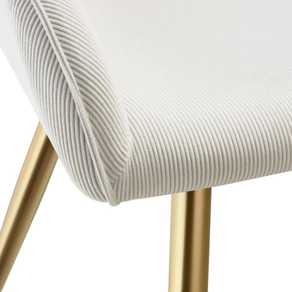 Stol Marilyn, fløjl, polstret - creme/guld,pr. stk.
