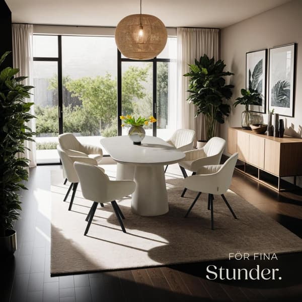 Roterbar stol Snug i sammet, vadderad - creme, per styck