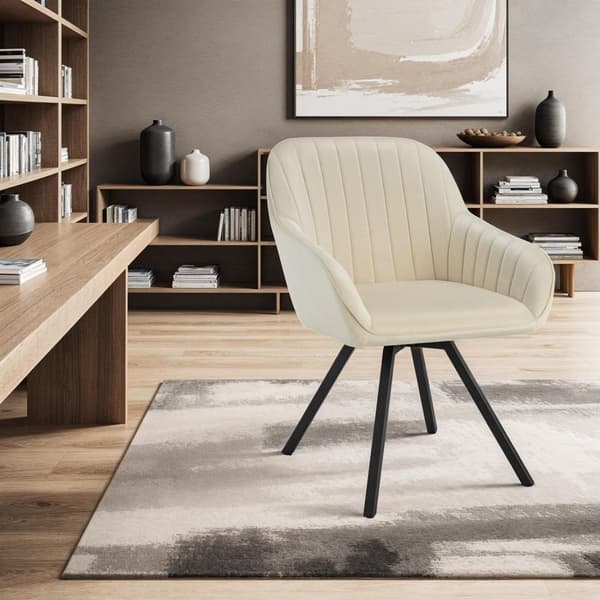 Roterbar stol Snug i sammet, vadderad - creme, per styck