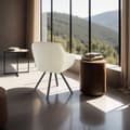 Miniatyrbild 10 av 11: Roterbar stol Snug i sammet, vadderad - creme, per styck