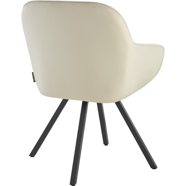 Drejelig velour stol Snug, polstret - creme,Sæt med 4 stk.