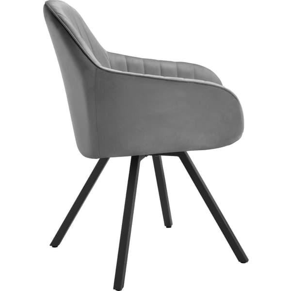 Drejelig velour stol Snug, polstret - grå,pr. stk.