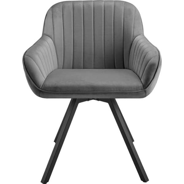 Drejelig velour stol Snug, polstret - grå,pr. stk.