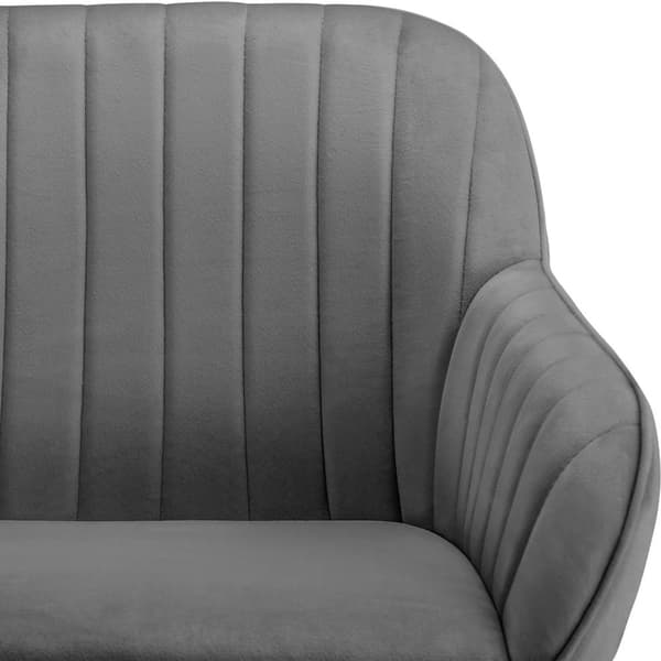 Drejelig velour stol Snug, polstret - grå,pr. stk.