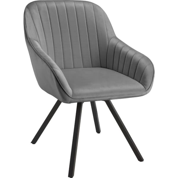 Drejelig velour stol Snug, polstret - grå,pr. stk.