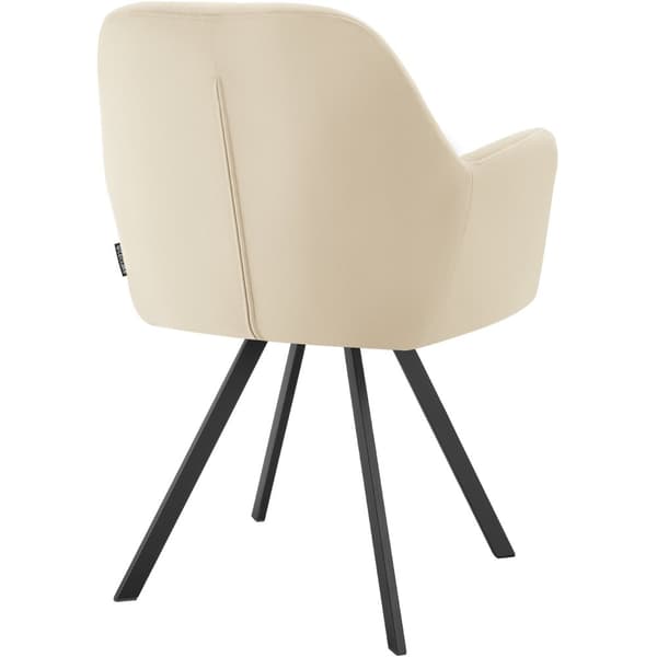 Drejelig velour stol Lucia, polstret - creme,Sæt med 4 stk.
