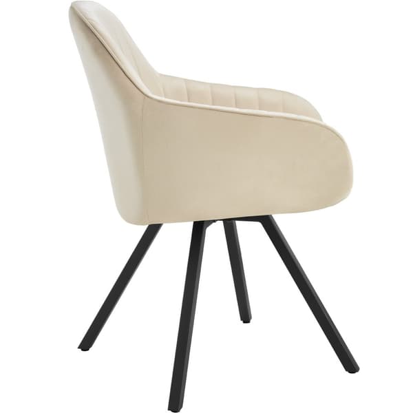 Drejelig velour stol Snug, polstret - creme,pr. stk.