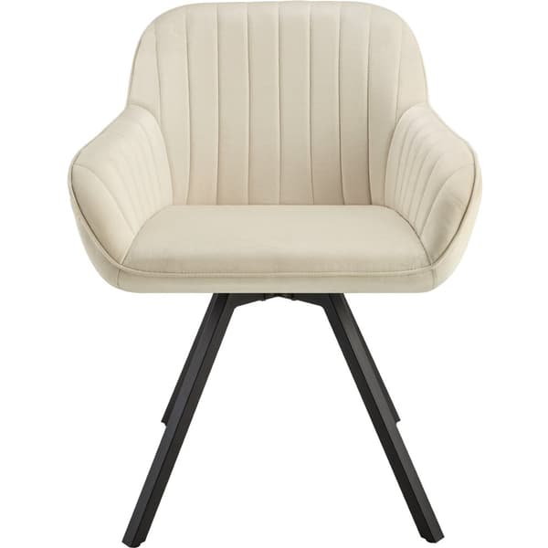 Drejelig velour stol Snug, polstret - creme,pr. stk.