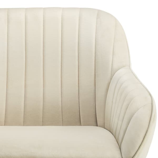 Drejelig velour stol Snug, polstret - creme,pr. stk.