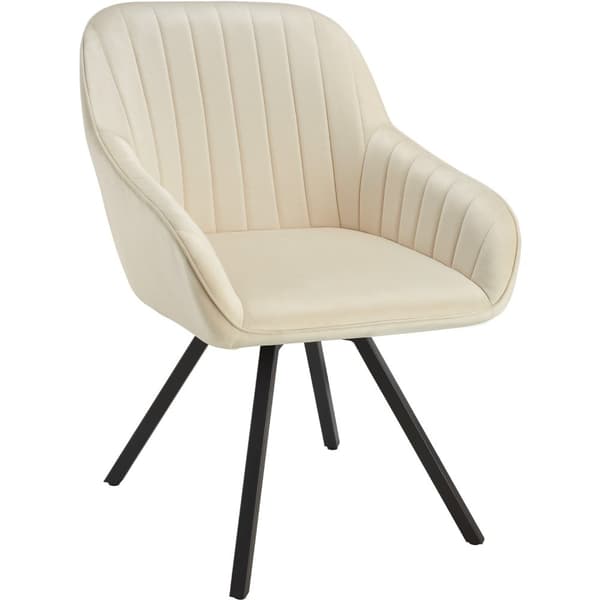 Drejelig velour stol Snug, polstret - creme,pr. stk.