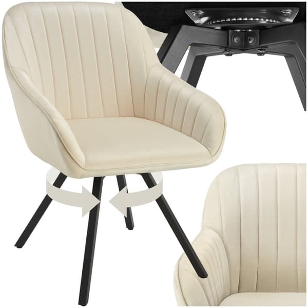 Drejelig velour stol Snug, polstret - creme,pr. stk.