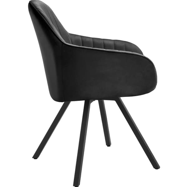 Drejelig velour stol Snug, polstret - sort,Sæt med 2 stk.