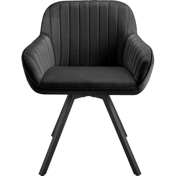 Drejelig velour stol Snug, polstret - sort,Sæt med 2 stk.