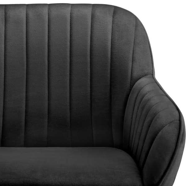 Drejelig velour stol Snug, polstret - sort,Sæt med 2 stk.