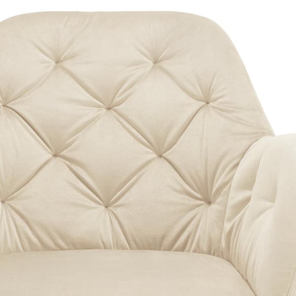 Drejelig velour stol Lucia, polstret - creme,Sæt med 2 stk.