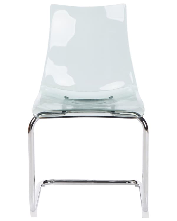 Matstolar 2 st Transparent Svart Plastsits Metallben Stolar