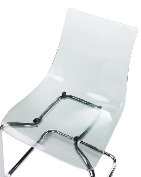 Matstolar 2 st Transparent Svart Plastsits Metallben Stolar