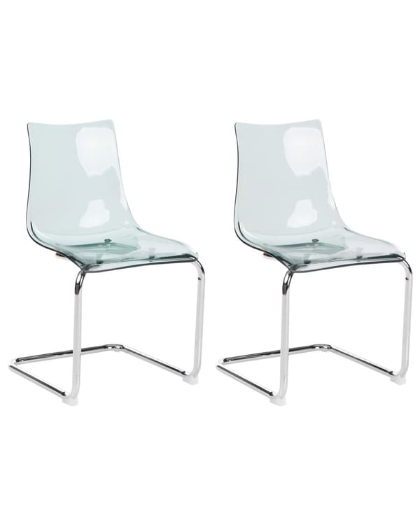 Matstolar 2 st Transparent Svart Plastsits Metallben Stolar