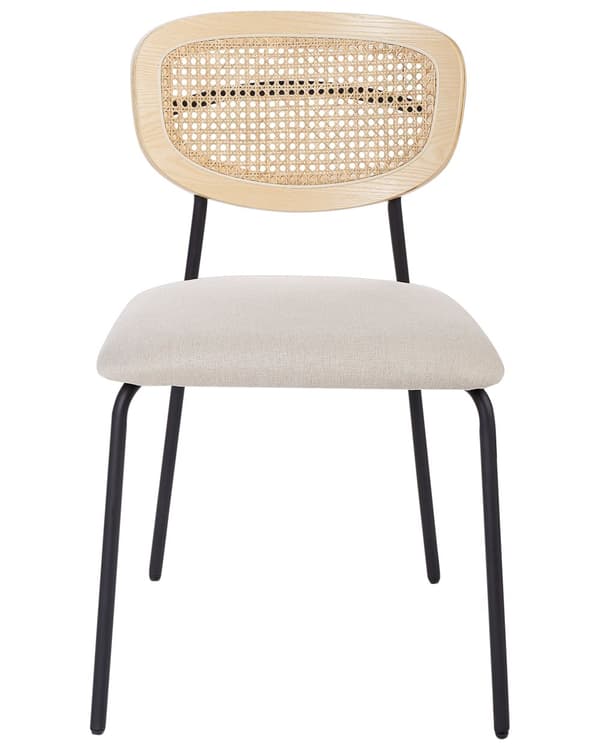 Spisebordsstol Træ Sæt af 2 Spisestole med Metalben Moderne Spisestuestol Retro Design Stole til Spisebord