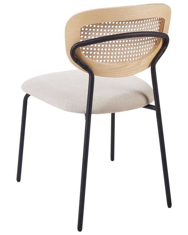 Spisebordsstol Træ Sæt af 2 Spisestole med Metalben Moderne Spisestuestol Retro Design Stole til Spisebord