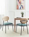 Miniatyrbillede 2 af 9: Spisebordsstol Træ Sæt af 2 Spisestole med Metalben Moderne Spisestuestol Retro Design Stole til Spisebord