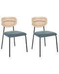 Miniatyrbillede 1 af 9: Spisebordsstol Træ Sæt af 2 Spisestole med Metalben Moderne Spisestuestol Retro Design Stole til Spisebord