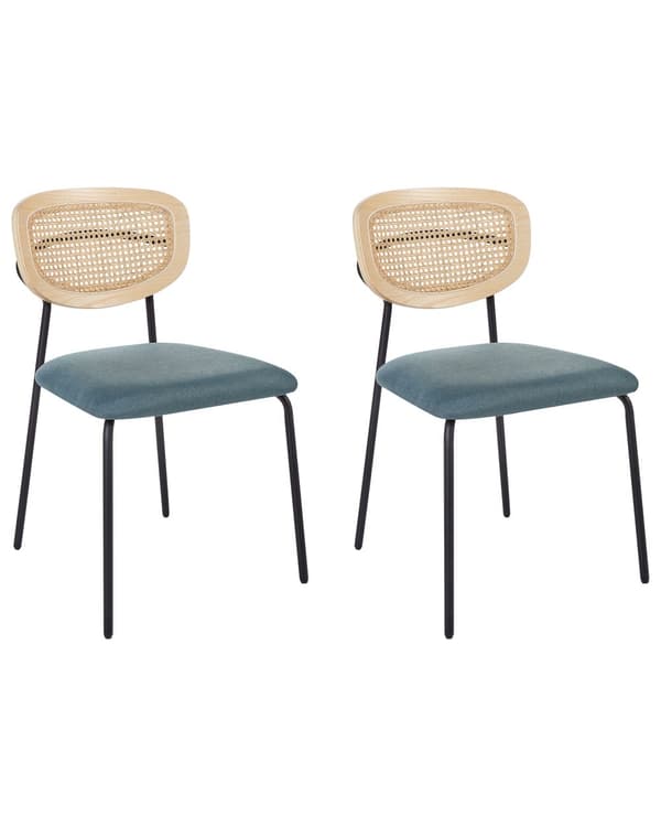 Spisebordsstol Træ Sæt af 2 Spisestole med Metalben Moderne Spisestuestol Retro Design Stole til Spisebord