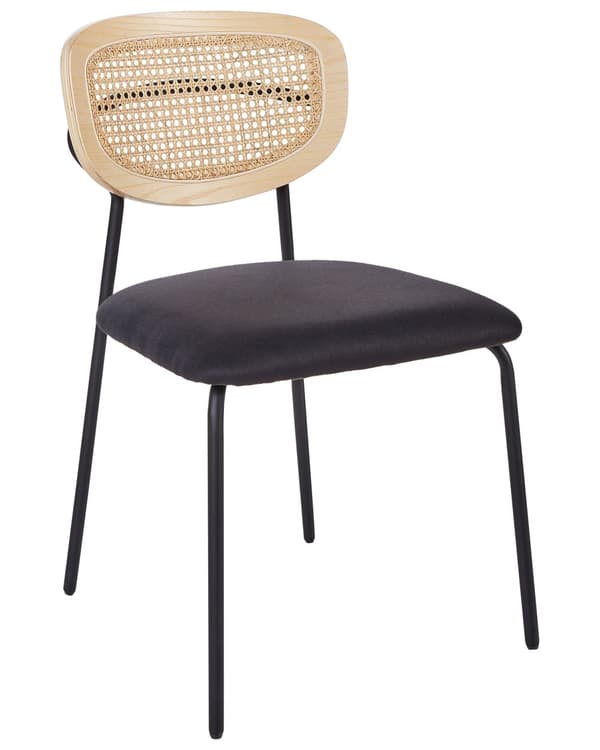 Spisebordsstol Træ Sæt af 2 Spisestole med Metalben Moderne Spisestuestol Retro Design Stole til Spisebord