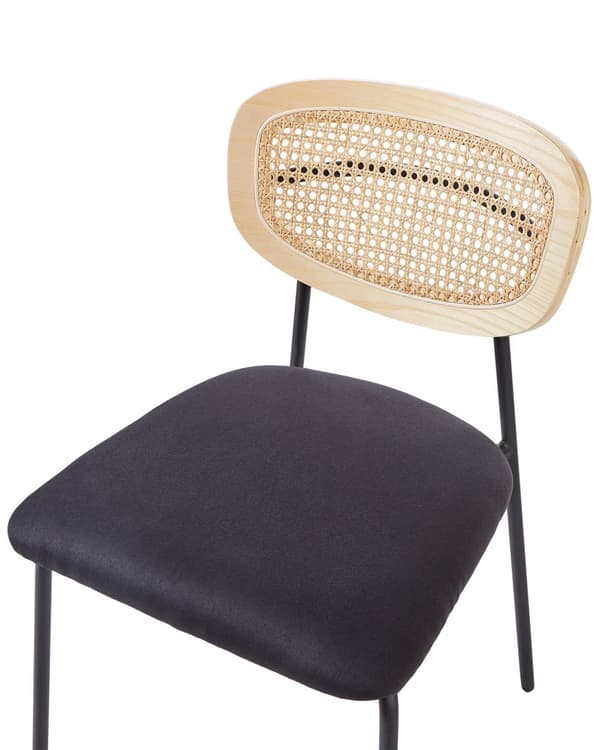 Spisebordsstol Træ Sæt af 2 Spisestole med Metalben Moderne Spisestuestol Retro Design Stole til Spisebord