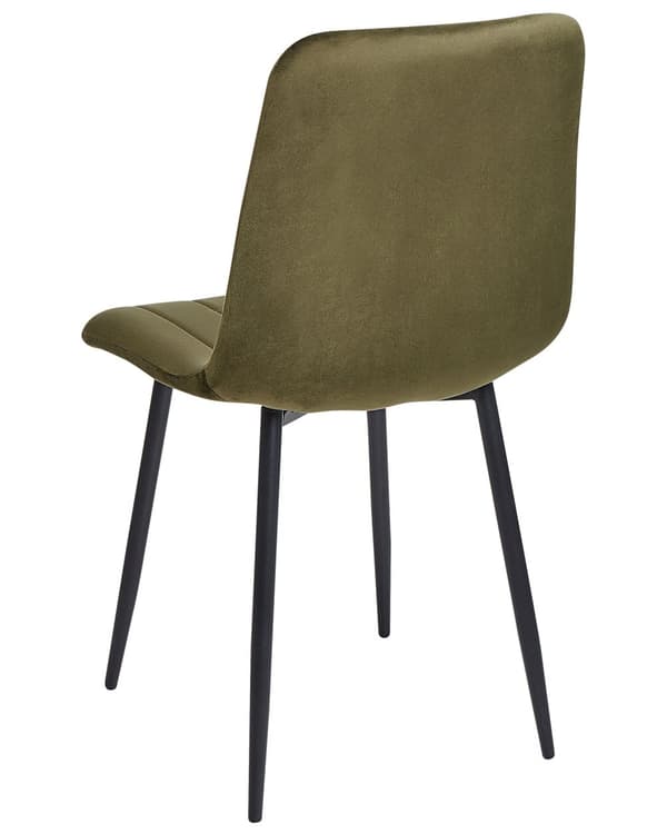 Sett med 4 Spisestoler Fløyel Olivengrønn Spisestue Jernbue Moderne stil