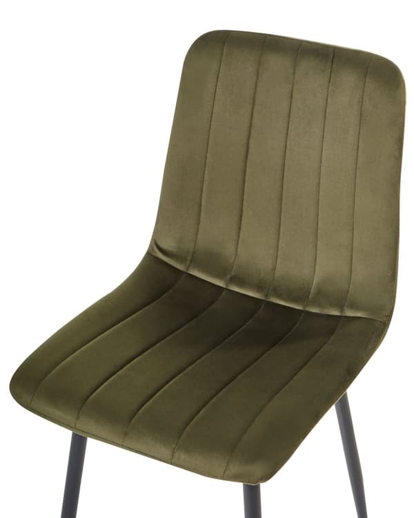 Sett med 4 Spisestoler Fløyel Olivengrønn Spisestue Jernbue Moderne stil