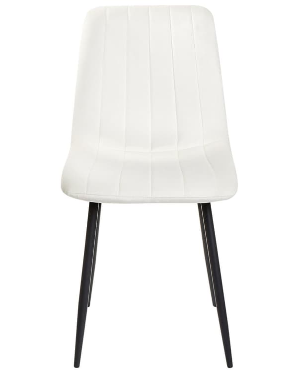 Sett med 4 Spisestoler Fløyel Off-White Spisestue Jernben Moderne Stil