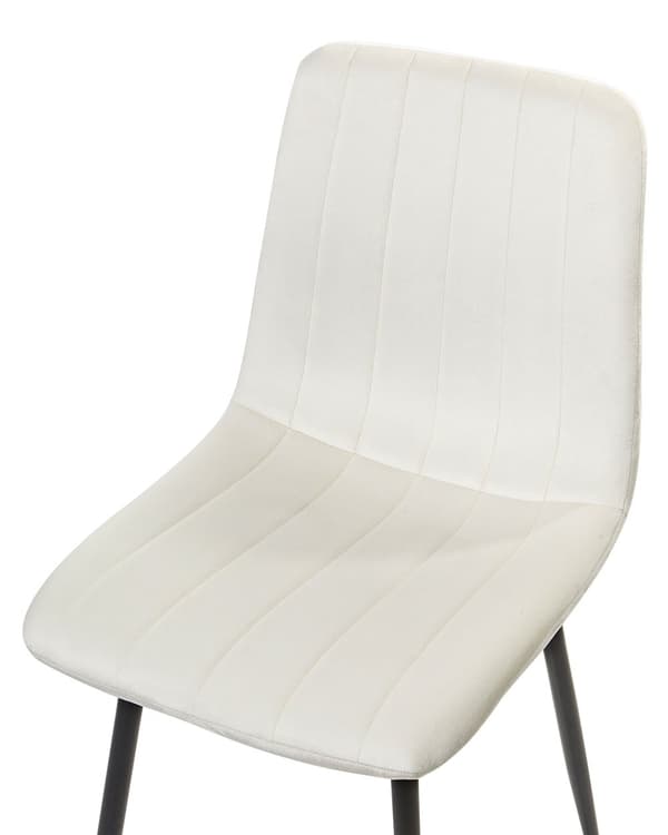 Sett med 4 Spisestoler Fløyel Off-White Spisestue Jernben Moderne Stil