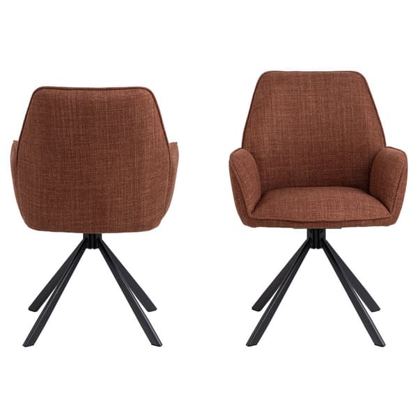 2 x Glenda spisestuestoler med armlener dreiefunksjon oransje.