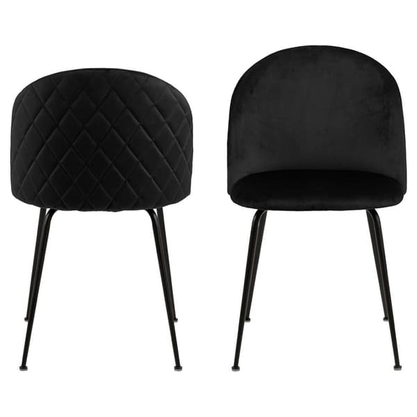 2 x Louise spisestuestoler velour svart.