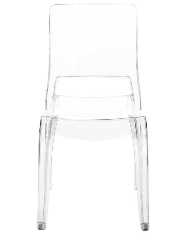 Set med 2 Matstolar Genomskinlig Syntetiskt Material Armlös Stapelbara Modern Design