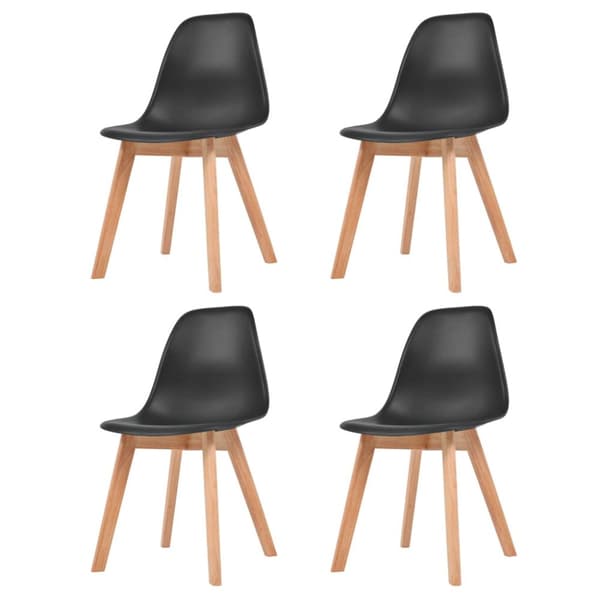 spisebordsstole 4 stk. plastik sort