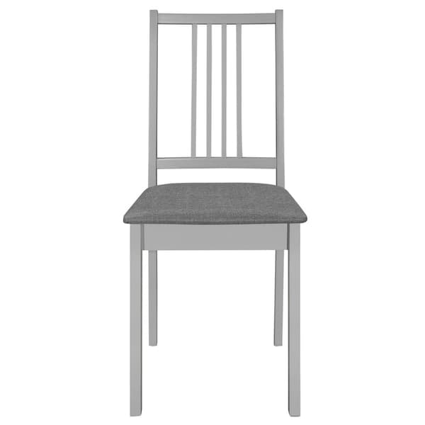 Tuolit tyynyillä, 6 kpl, harmaa massiivipuuta