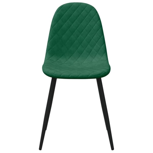 Pöytätuolit, 4 kpl, tummanvihreä, verhoiltu sametilla