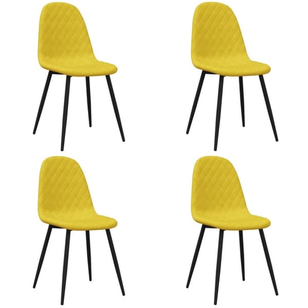 spisebordsstole 4 stk. velour sennepsgul